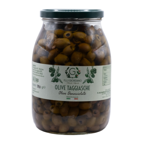 Olive Taggiasche denocciolate sott'olio EVO formato famiglia 950 gr
